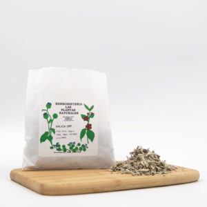 bolsa y hojas de salvia